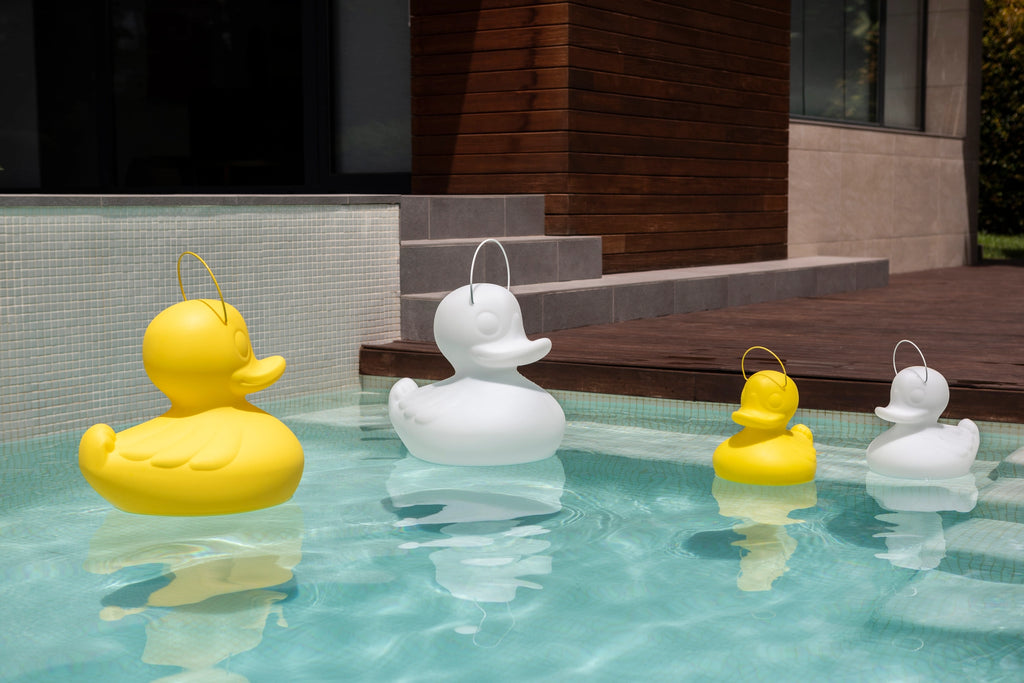 swimmping pool garden cordless lamps lights, shape art decor, Lampa pływająca do basenu, ogrodu i wnętrz LED akumulatorowa 51cm – Duck Lamp XL