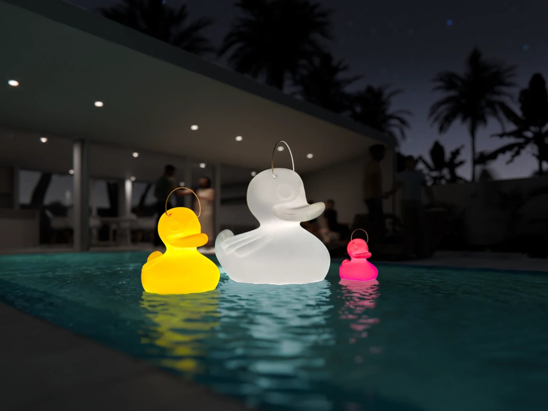 Lampa basenowa LED pływająca akumulatorowa 85cm — Mega Duck Lamp premium lighing light lamps garden floating water cordless 